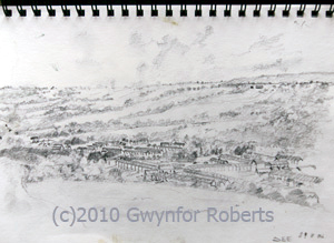Painting of Ynysybwl, Rhondda Cynon Taf, South Wales