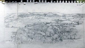 Painting of Ynysybwl, Rhondda Cynon Taf, South Wales