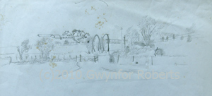 Sketchbook details. looking towards Deri from Heolddu, Bargoed