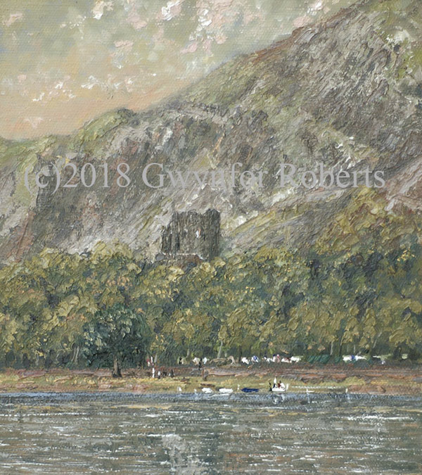 Painting of Dolbadarn Castle, Llanberis, North Wales by Welsh Artist Gwynfor Roberts