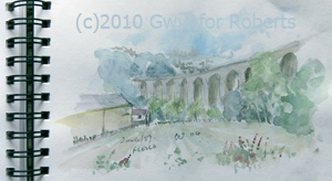 Hengoed viaduct from the Maesycwmmer side