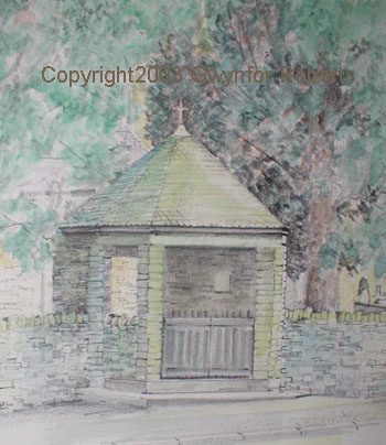 Painting of the Lych-gate, Saint Martins Church, Caerphilly