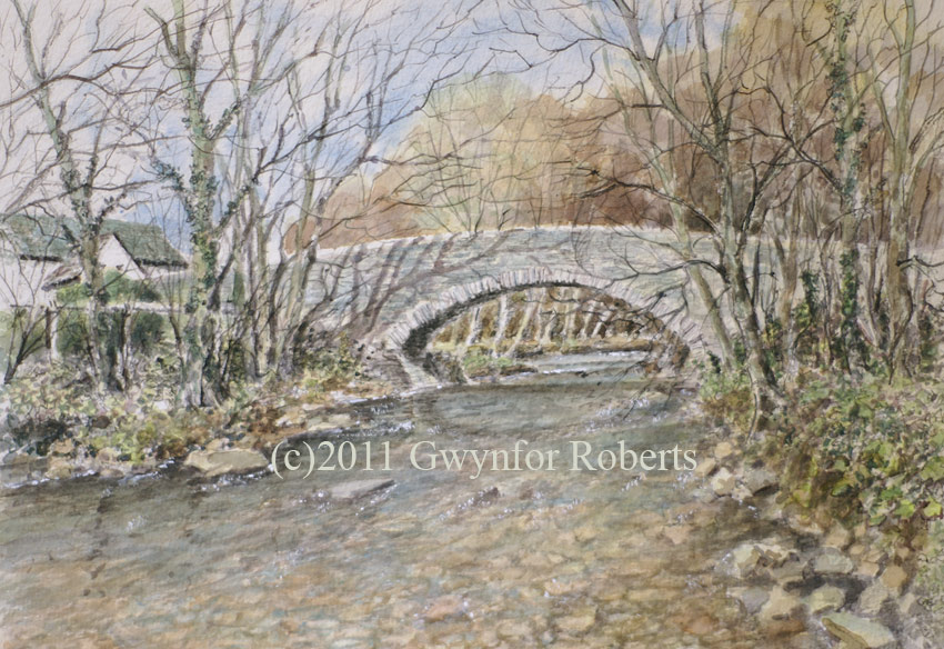 Painting of Gelligroes bridge, Pontllanfraith