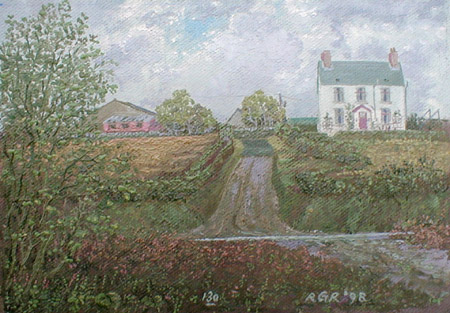 Paintings of Wales. Gwerna Fawr Farm, Maesycwmmer, Hengoed, Caerphilly