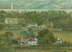 Detail from the painting of Gelli-haf and the Coal Hole Pub