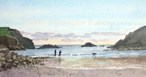painting of incoming tide, Solva, Pembrokeshire, West Wales.