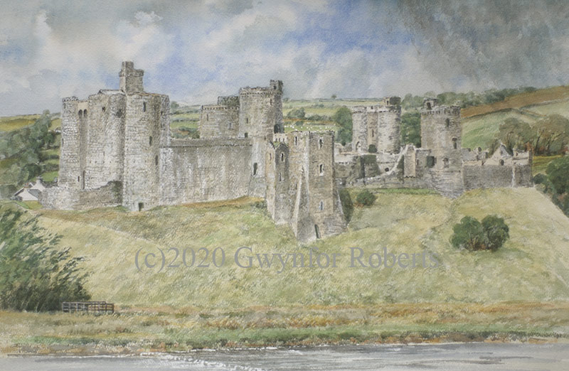 Painting of Kidwelly Castle, Carmarthenshire, Wales