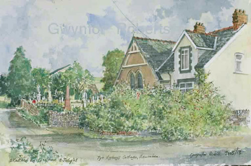 Painting of Tyr Eglwys Cottage,Llanvabon, Nelson, South Wales