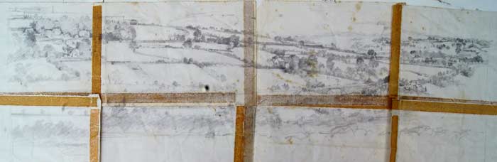 Original sketch of Mynyddislwyn from Cefn-Hengoed