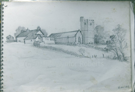 Painting of Saint Tudor's Church, Mynyddislwyn