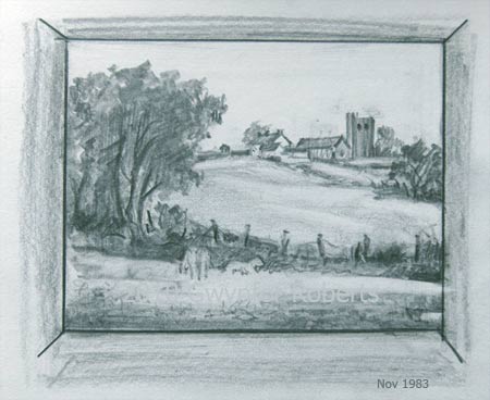 Painting of Saint Tudor's Church, Mynyddislwyn