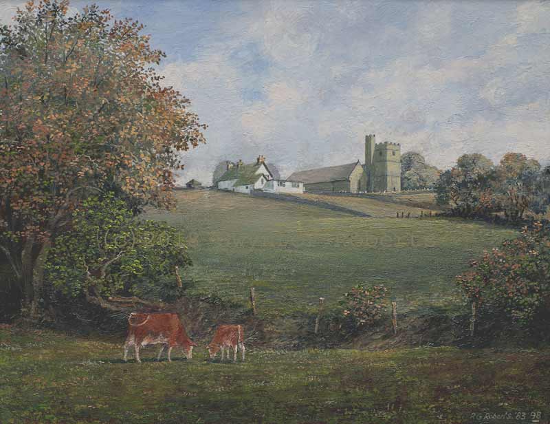 Painting of Saint Tudor's Church, Mynyddislwyn