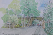 Painting of the railway bridge, Nelson Road, Ystrad Mynach