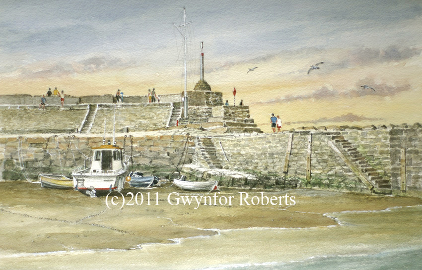 Painting of New Quay, West Wales.