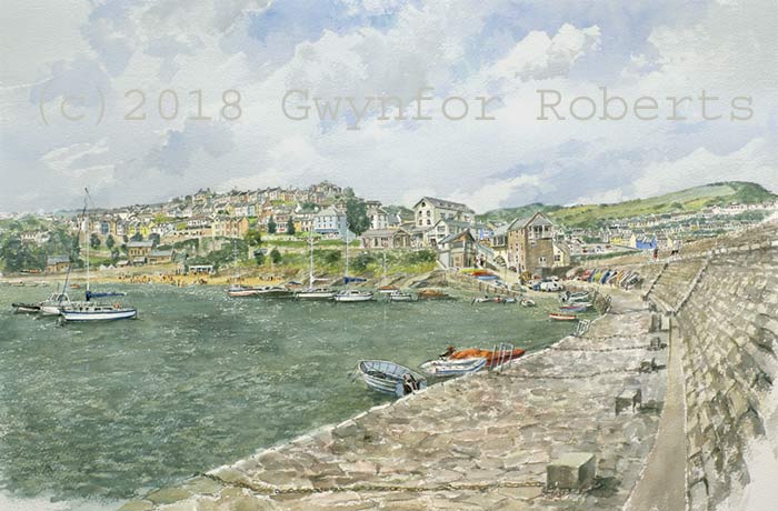Painting of New Quay, West Wales