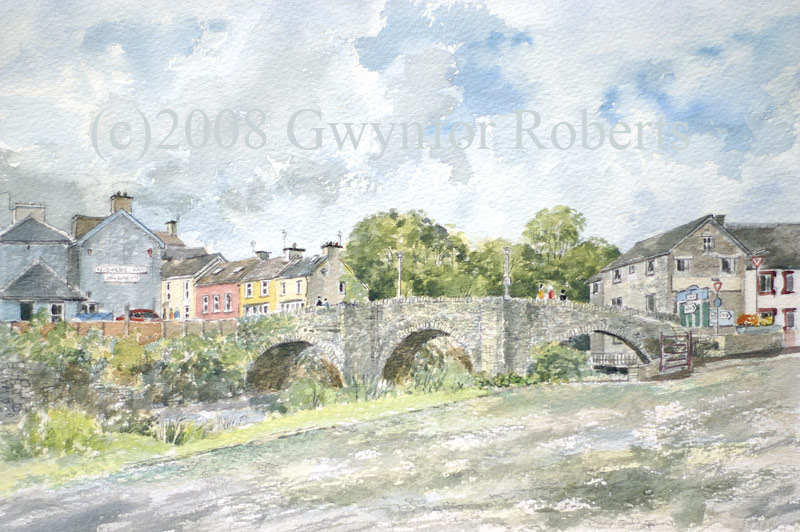 Stone bridge crossing the River Teifi at Newcastle Emlyn
