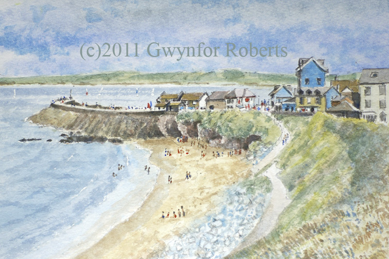 Painting of New Quay, West Wales