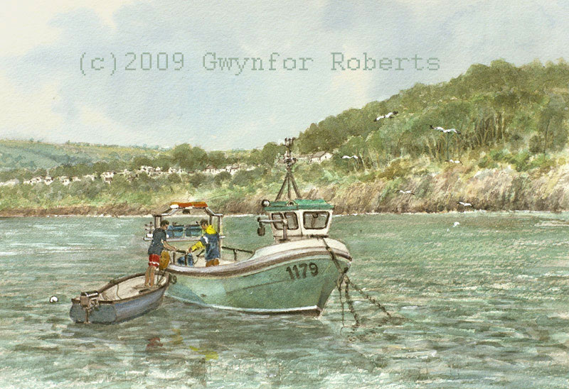 Painting of New Quay, West Wales