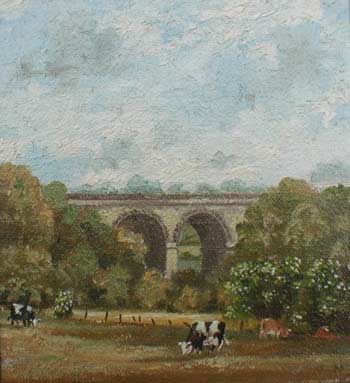 Paintings of Wales. Hengoed to Maesycwmmer viaduct