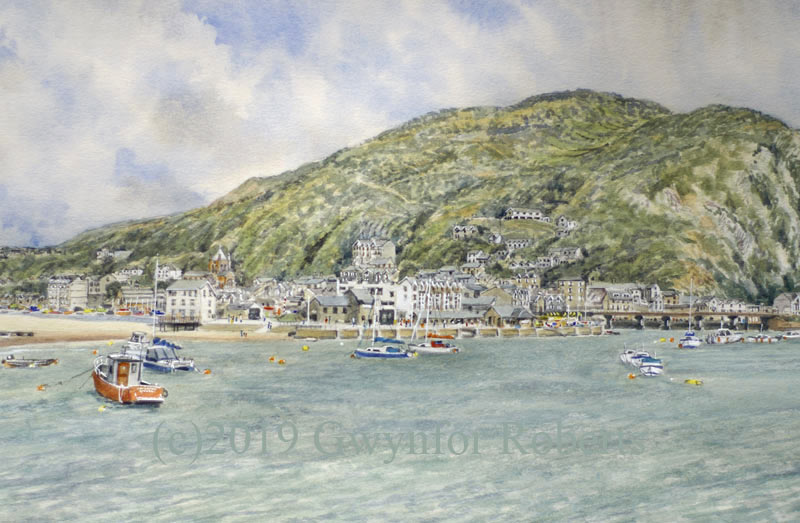 Detail from watercolour painting of Barmouth,North Wales