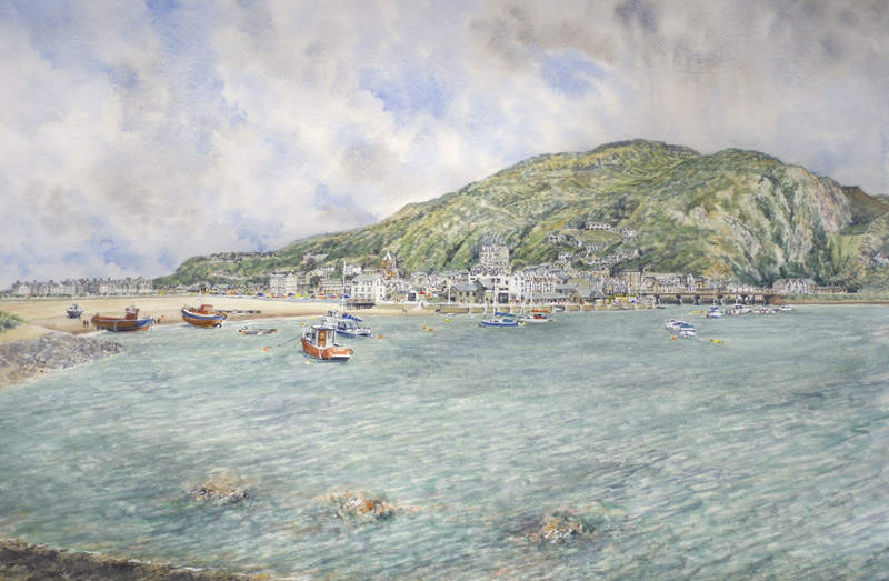 Watercolour painting of Barmouth, North Wales