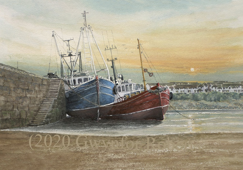 Painting of Barry Harbour, South Wales
