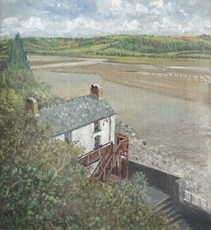 Welsh Art-The Boathouse at Laugharne, West Wales
