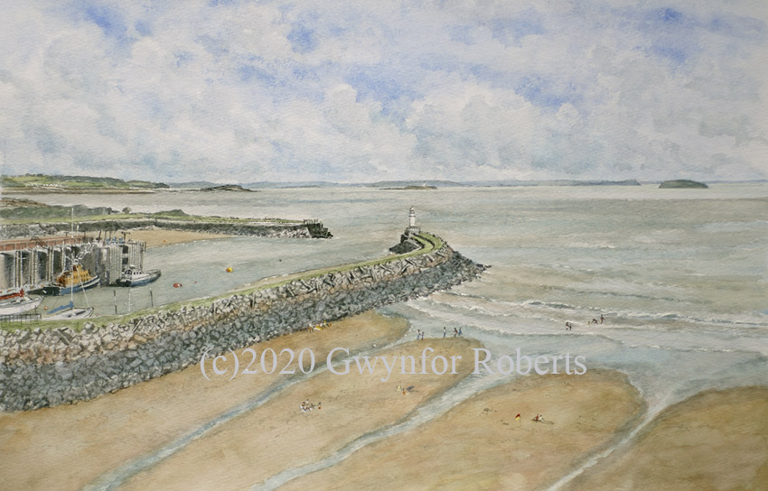Painting of breakwater lighthouse, Barry