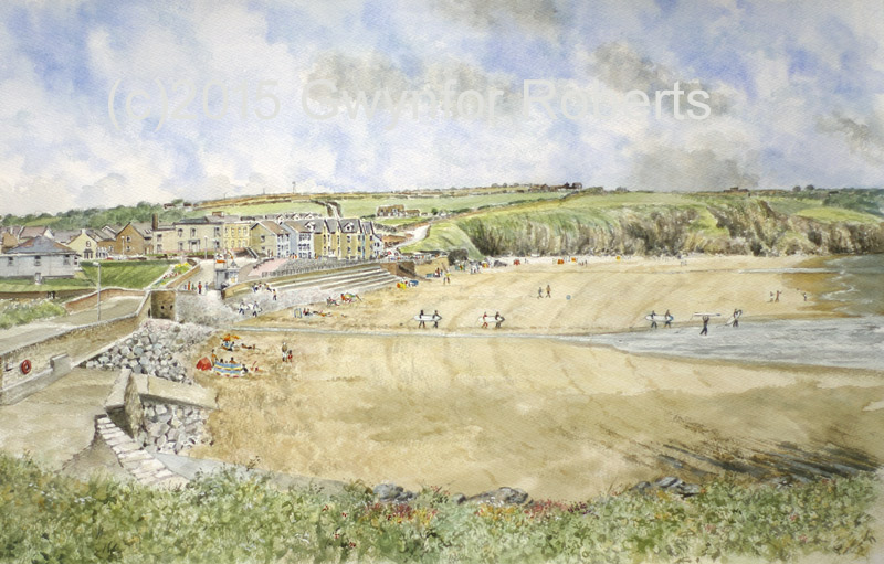 Painting of Broad Haven, West Wales.