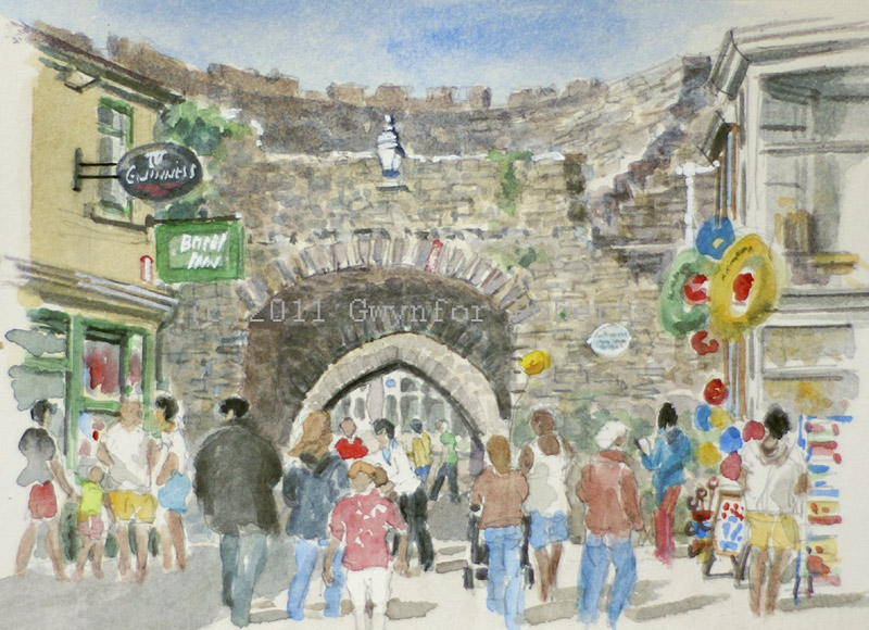 Painting of Castle Gateway, Tenby, West Wales