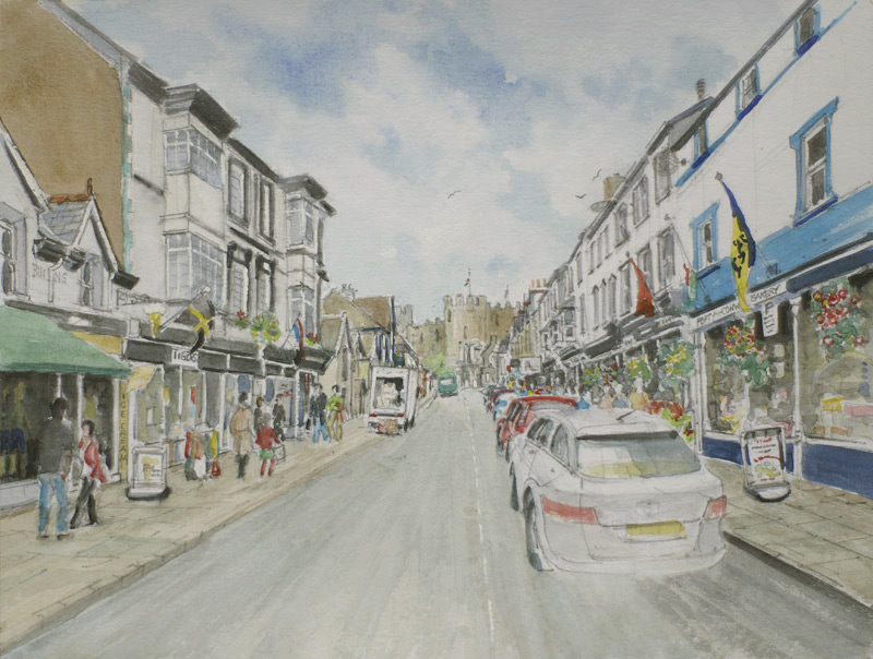 painting of Castle Street Conwy
