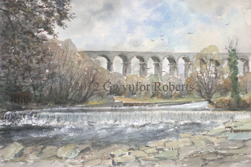 Painting of Cefn Coed,Viaduct and the River Taff,Merthyr Tydfil,South Wales