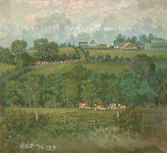 Painting of Cwmdu farm, Maesycwmmer
