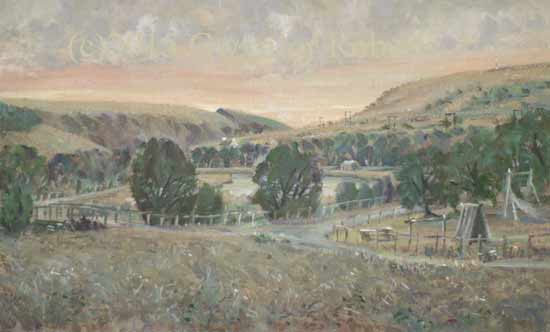 Sunrise over Darren Park, Deri. County of Caerphilly