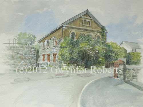 Painting of the Ebenezer Chapel,Cefn Coed, Merthyr Tydfil