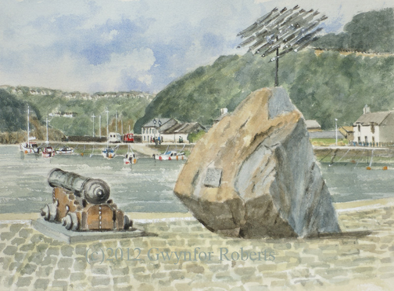 watercolour painting of Fishguard, West Wales