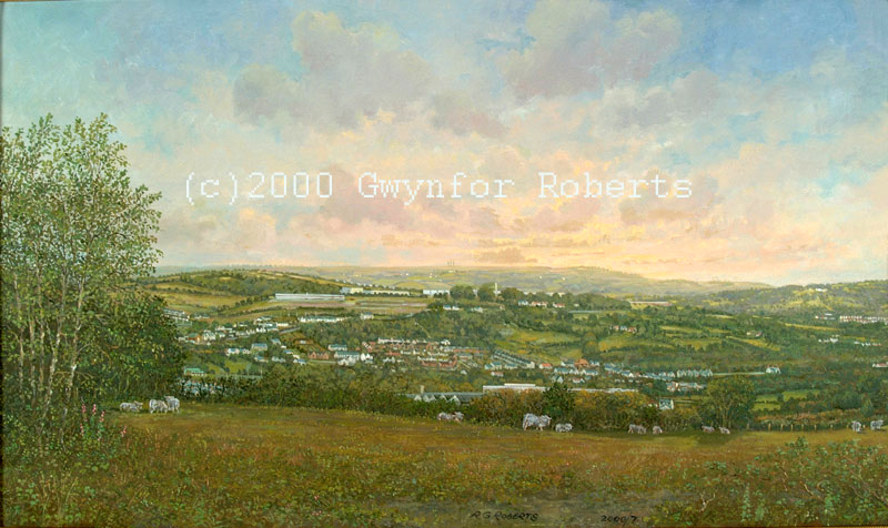 Welsh artist Gwynfor Roberts, oil painting of Fleur-de-lys