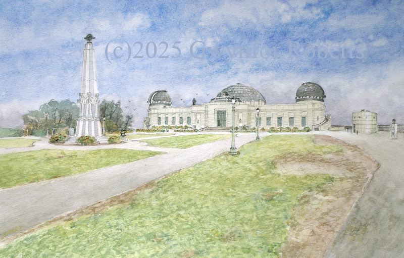 Painting of Griffith Observatory, Los Angeles, USA