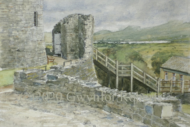 Harlech Castle - the old walkway up to the Castle entrance