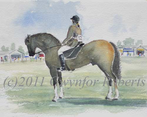 Painting of horses at the Bedwellty show in Blackwood