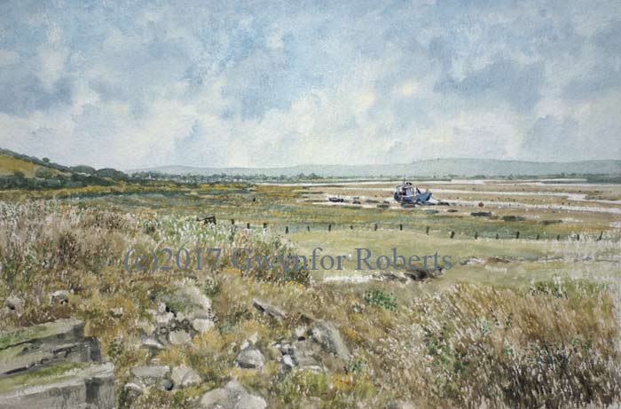Painting of Kidwelly estuary, Carmarthenshire