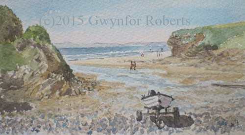 Painting-of-little-haven, West Wales.