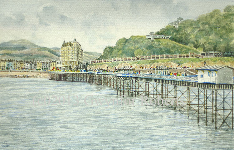 Watercolour painting of The Pier, LLandudno, North Wales