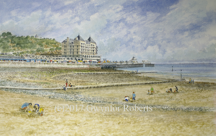 Painting of The Grand Hotel, LLandudno Pier, North Wales