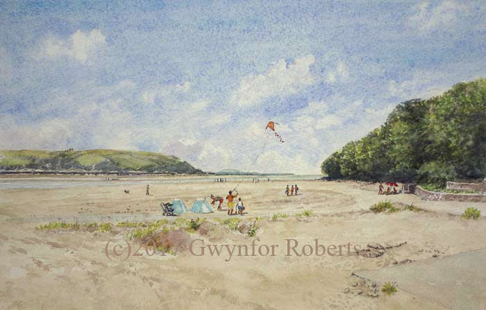 Painting of Llansteffan beach