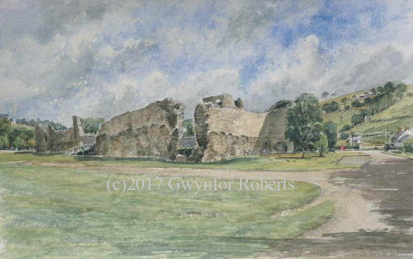 Painting of skenfrith castle