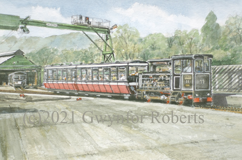 Watercolour painting of Snowdon Mountain Railway