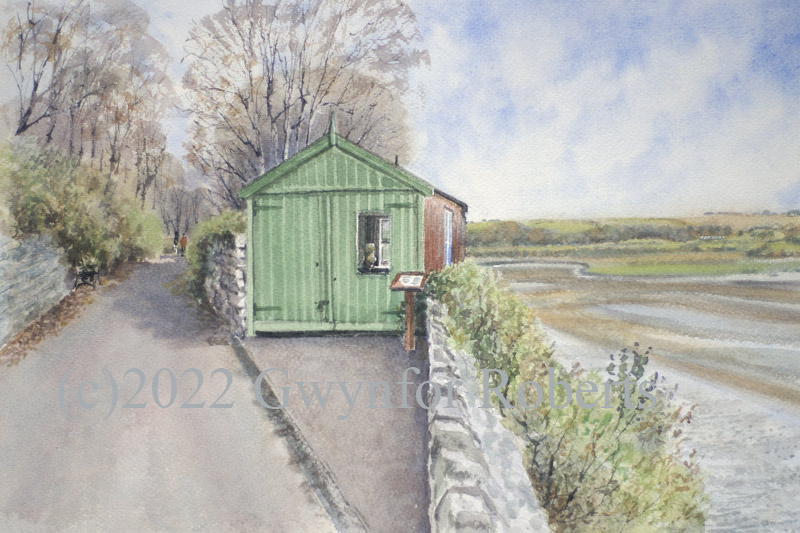 painting of the Boathouse at Laugharne, Carmarthenshire, West Wales