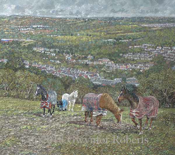 Detail from Painting of Tiryberth from Cefn-Hengoed