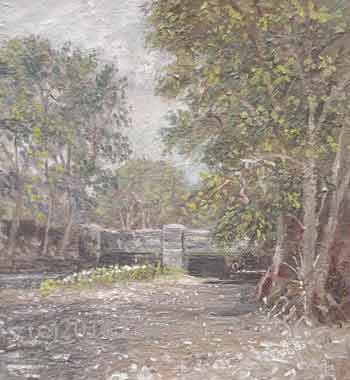 The bridge over the Rhymney River at Ystrad Mynach